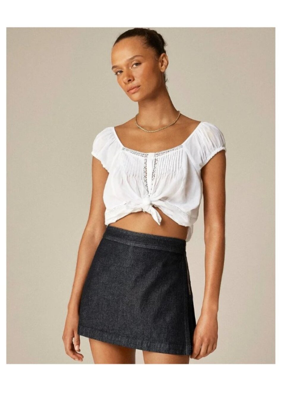 J. Crew Dark Indigo Blue Wash Wrap Mini Denim Skort 6